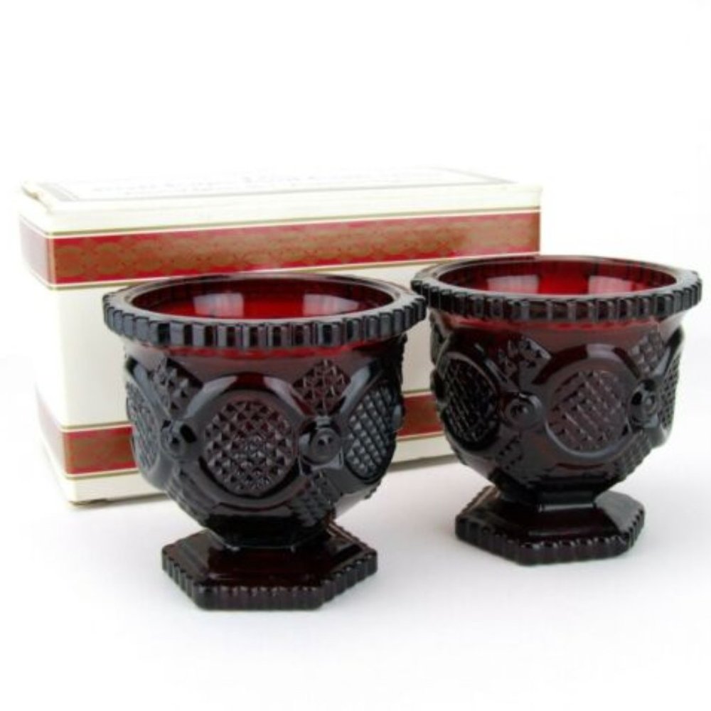 Vintage Avon 1876 Cape Cod Footed Glass Set of 2